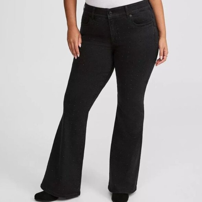 Torrid Bombshell Flare Bedazzled Jeans